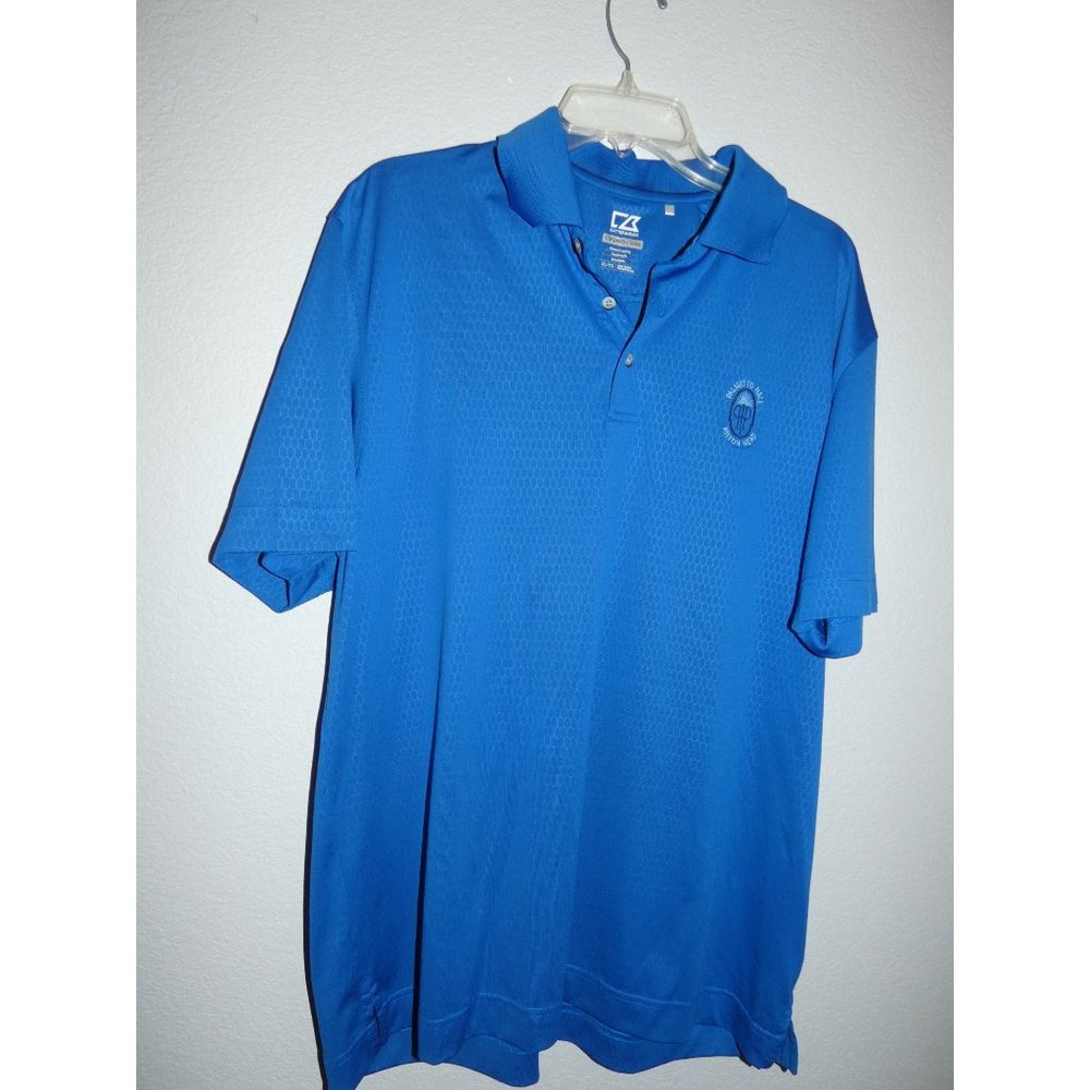 Men's Blue CB DryTec Luxe Golf Shirt, Cutter & Buck, XL